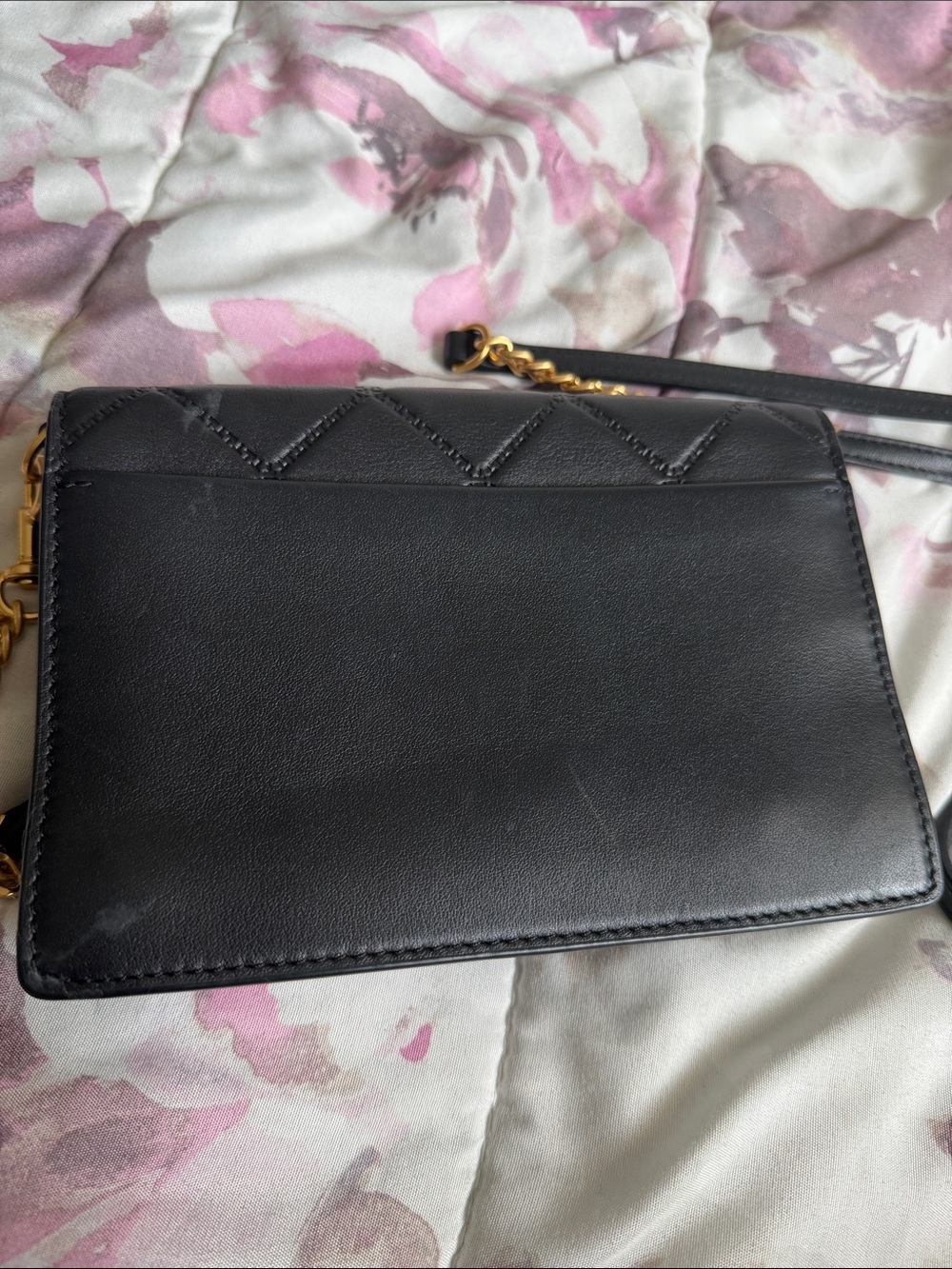 Tory Burch Black Quilted Leather Crossbody with Gold Hardware - Picture 6 of 10